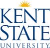 Gold sunburst sits above 3 stacked words: Kent State University. also includes registered trademark symbol.